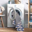 Tapis ivoire et bleu lavable à la machine Fiennes-527003877