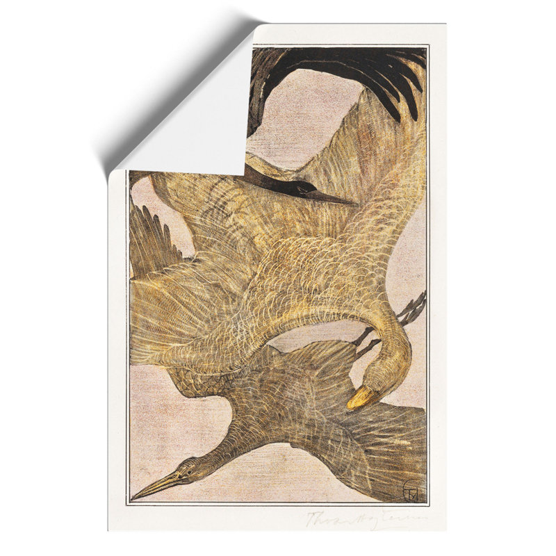 Three Flying Birds by Theo Van Hoytema - No Frame Painting, 30cm H x 21cm W x 0.1cm D