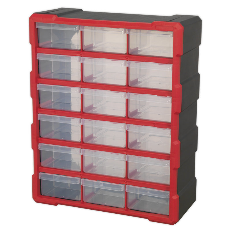 Quiana 38cm W Plastic Storage Rack, Red/Black