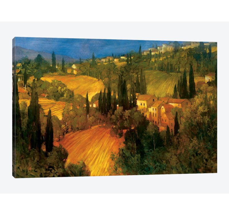 « hillside-tuscany », impression sur toile, H 26 po x l 40 po x P 1,5 po