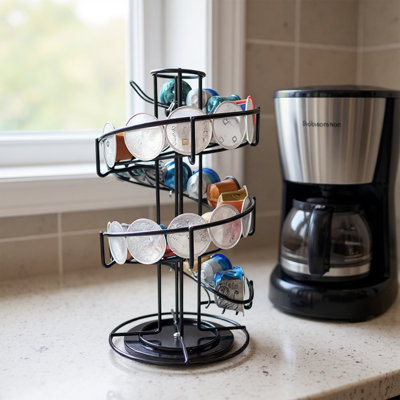 360° Rotatable Spiral Wire Coffee Capsule Holder