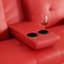Canapé-lit pliant double en cuir rouge 67 pouces avec table basse pour bureau