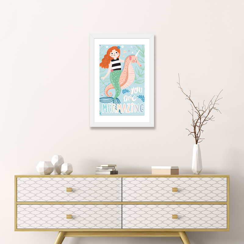 «Fairy Tale Fun» par Arrolynn Weiderhold - impression d'art graphique, H 24 po x l 16 po x P 1 po, Papier encadré blanc