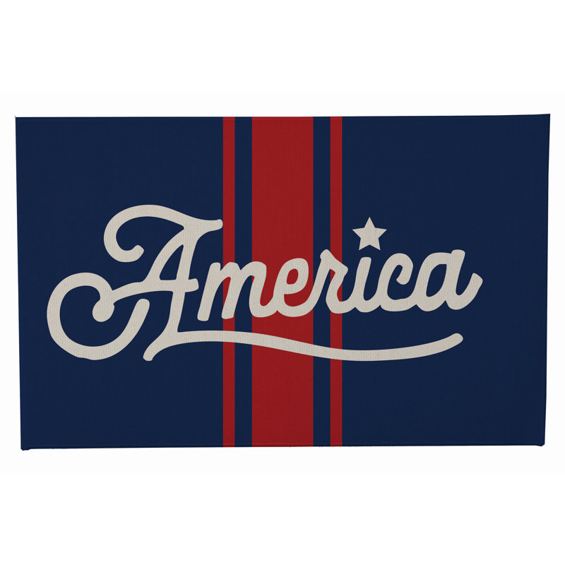 Paillasson America, Bleu, 21' W X 34' L