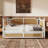 Upholstered Smart LED Bed Frame With Adjustable Height Headboard,No Box Spring Needed,Easy Assembly