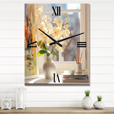 Atri - Horloge murale fleurs surdimensionnée