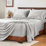6-Pcs ,King Size Sheets Set,Rayon Derived From Bamboo,  Extra Deep Pocket King Sheets With Elastic Corner Straps