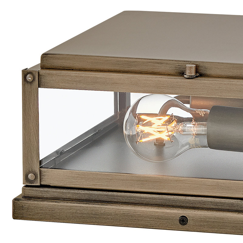 Max Pier Mount Outdoor Lantern, Burnished Bronze, No