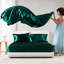 Drap de luxe en satin pour lit double - froissé. Convient aux matelas de 16 po. Comprend 1 drap plat, 4 taies d'oreiller et 4 taies décoratives. Doux et chaud, il adoucit les cheveux. La collection de literie peut accueillir jusqu'à-118755849-118755853