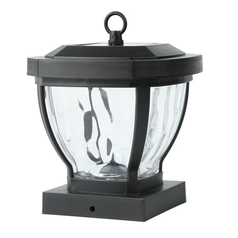 4x4 Black Plastic Glass Lens Solar Post Cap Light
