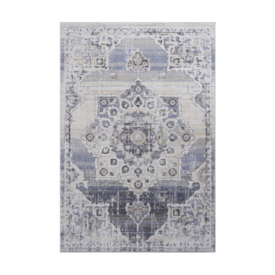 Collection Cream / Blue / Medallion Area Rug