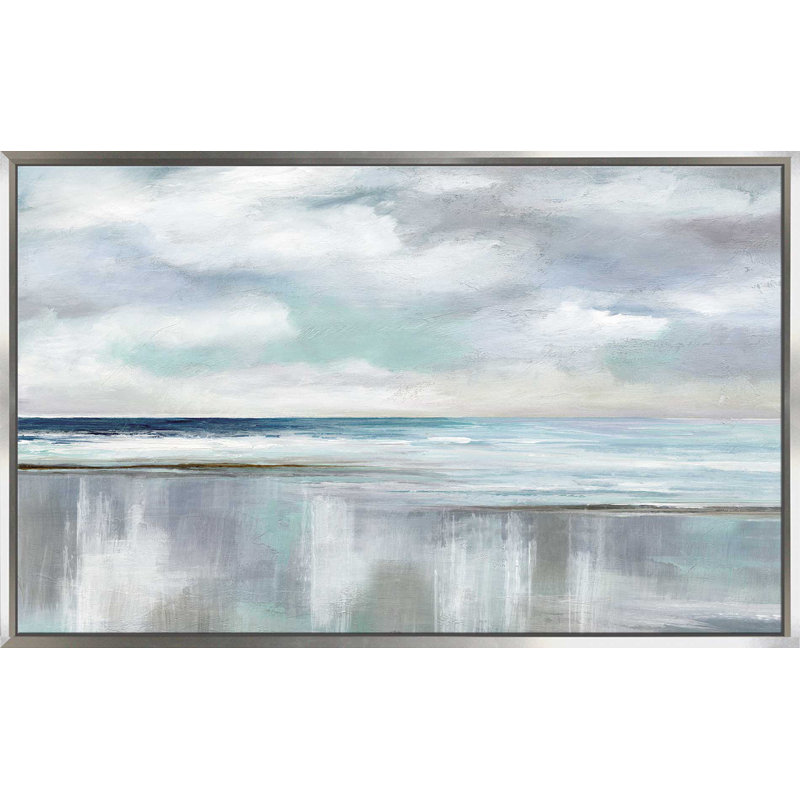 « Sunrise » de Nan, reproduction, H 21,5 po x l 33,5 po x P 2 po, Cadre flottant argent
