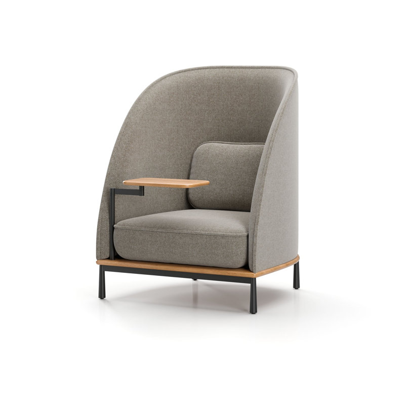 Arc Lounge Chair, Black Oak, Crystal Baltic 3814 Semi-Aniline Leather