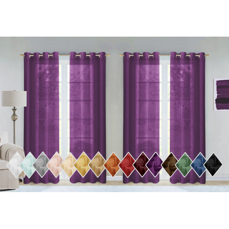 Gwenith Sheer Curtain Pair, Purple
