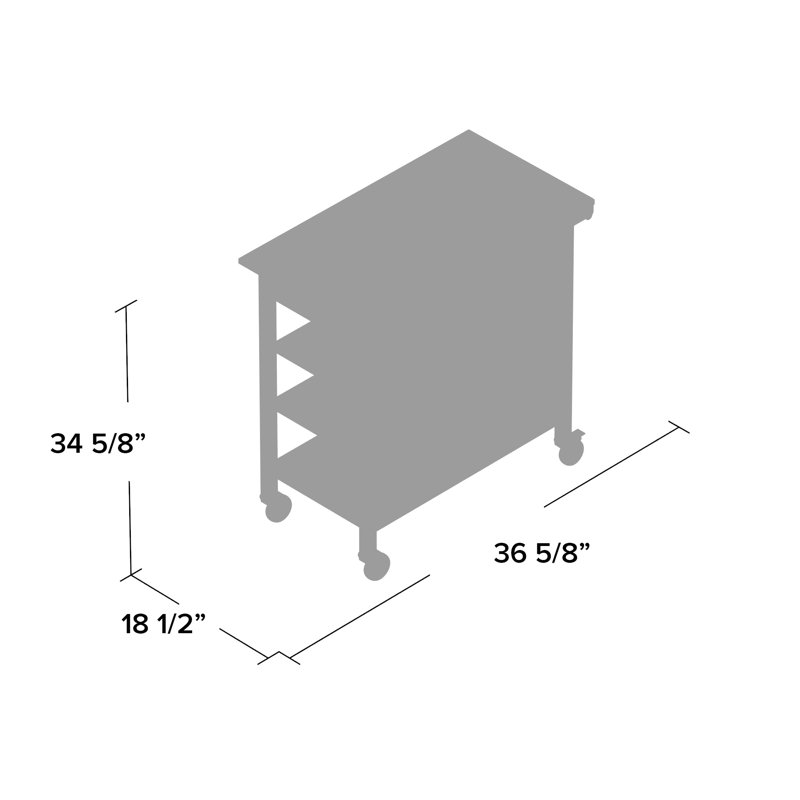 Elian Solid Wood Kitchen Cart