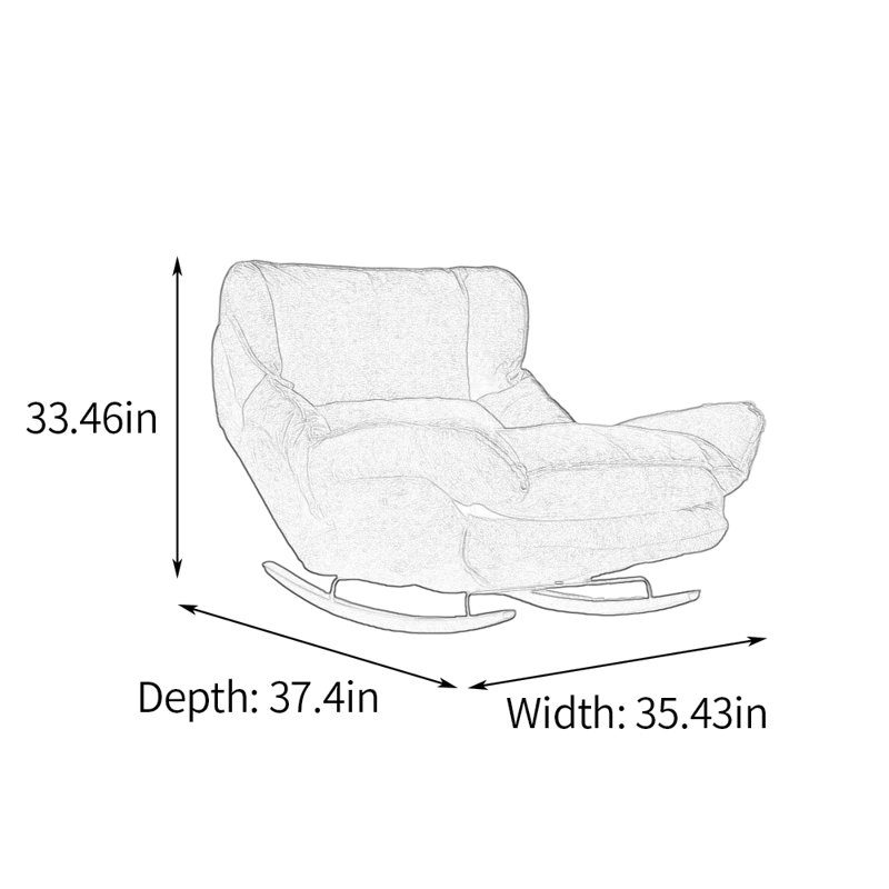 Chaise berçante ergonomique réglable, Rouge