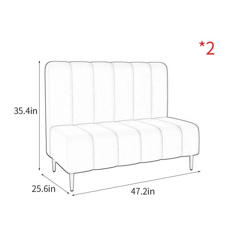 Simple Restaurant Cafe Dessert Shop Benches Polyester Blend Upholstered Bench, Brown