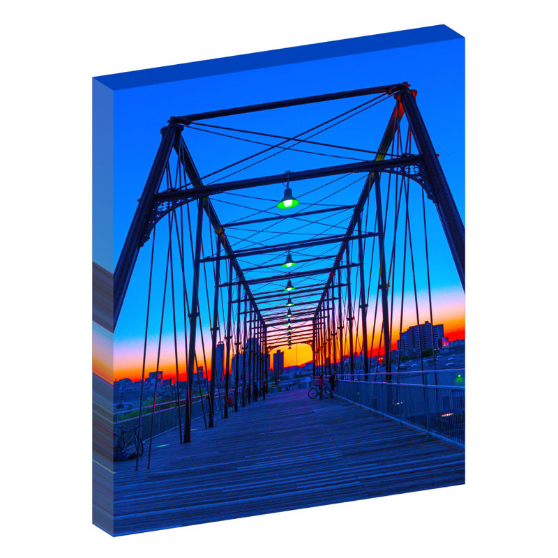 Hays Street Bridge, San Antonio, Texas - reproduction de photo sur toile tendue, H 24 po x l 20 po x P 1,5 po