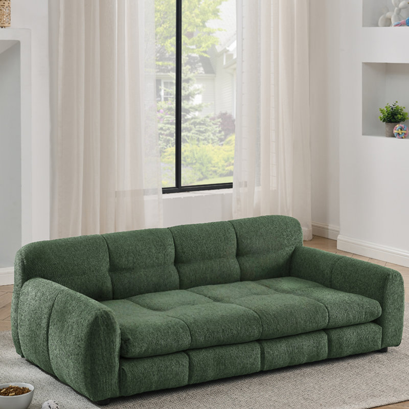 Canapé-lit pour animaux de compagnie avec dossier et accoudoirs, Vert, H 17,5 po x l 51 po x P 28 po