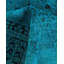 Tapis bleu / noir / vert surdimensionné nouvel âge 6 pi 1 po x 9 pi 2 po Overdyed