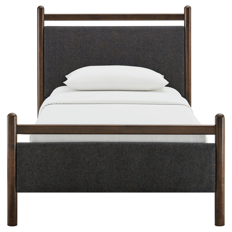 Ginny Twin Size Platform Bed Frame In Wenge Heathered Dark Gray, Twin, Wenge Heathered Dark Gray
