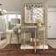 Miroir mural blanc en bois sculpté géométrique 30 po x 1 po x 30 po