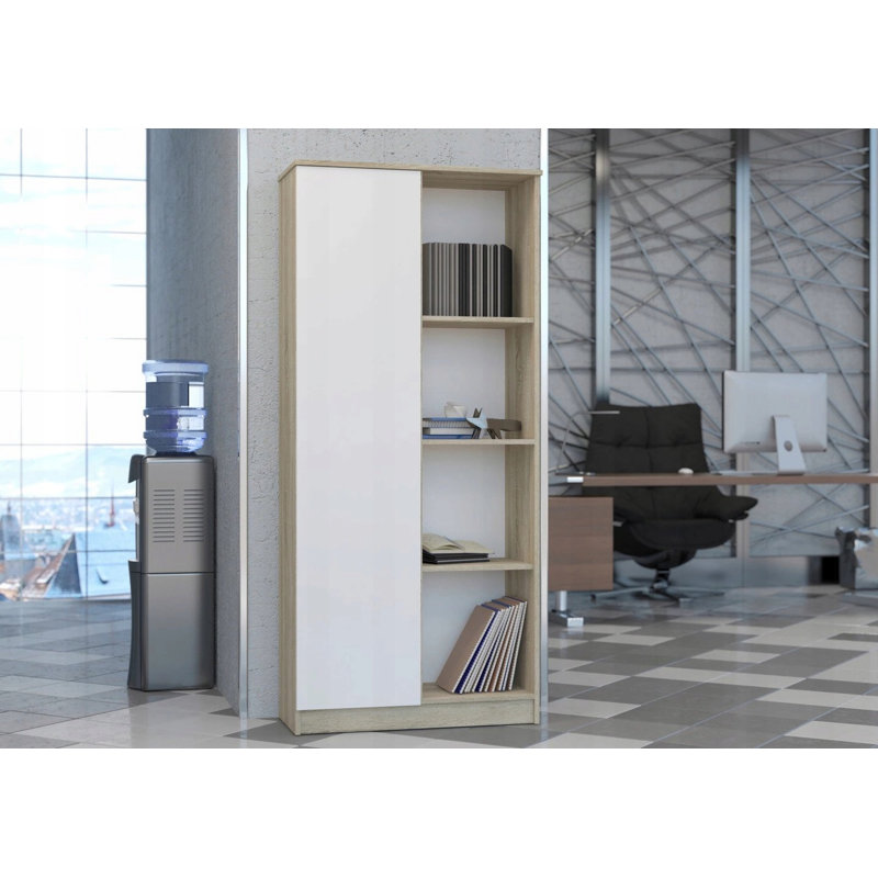 Amilian 60cm W Standard Bookcase, Highgloss sand grey