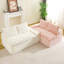 Canapé paresseux multifonctionnel en velours rose et blanc Turtle-267142276