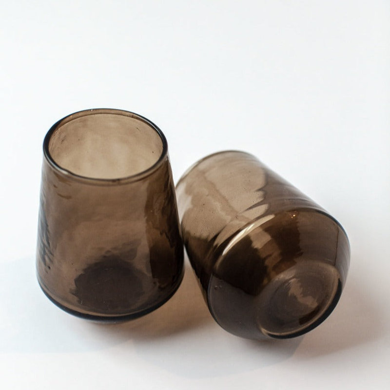 Verre martelé à la main S / 4 - Rosé, Gris