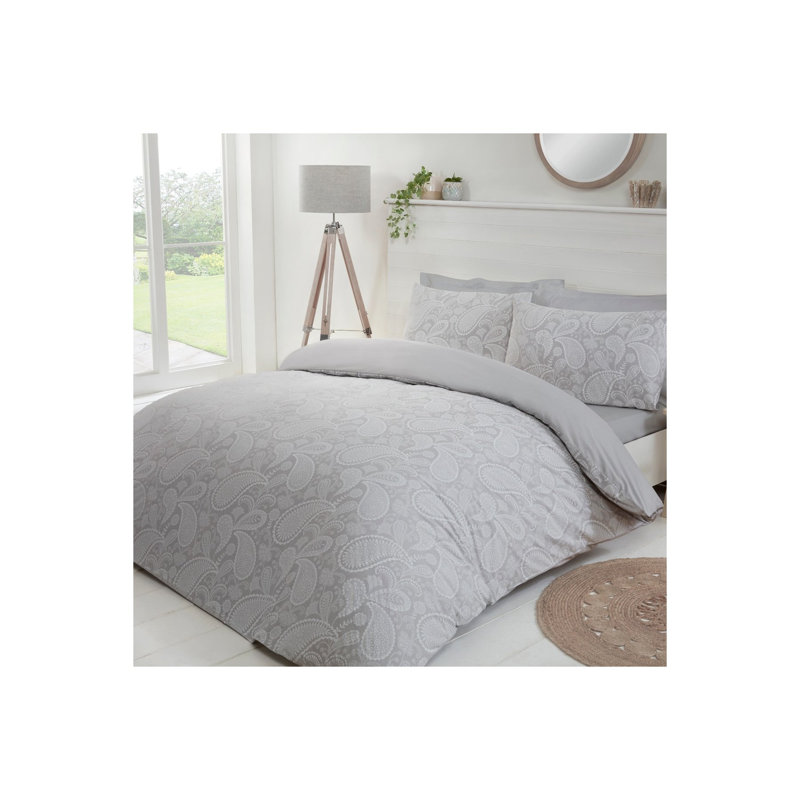 Geer Paisley Duvet Cover Set with Pillowcases Included, Double - 2 Standard Pillowcases, Blush Pink