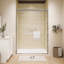Porte de douche à cadre double coulissante en chrome de 46 à 48 po x H 72 po avec verre trempé transparent de 1/4 po et deux poignées-133944987-98882083