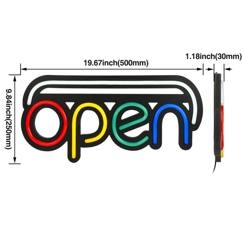 Elodie 9.84'' Text & Numbers Themed Neon Sign