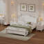 Ensemble de chambre à coucher 3 pièces, lit plateforme en bois et deux tables de chevet-1035574509-1035574508