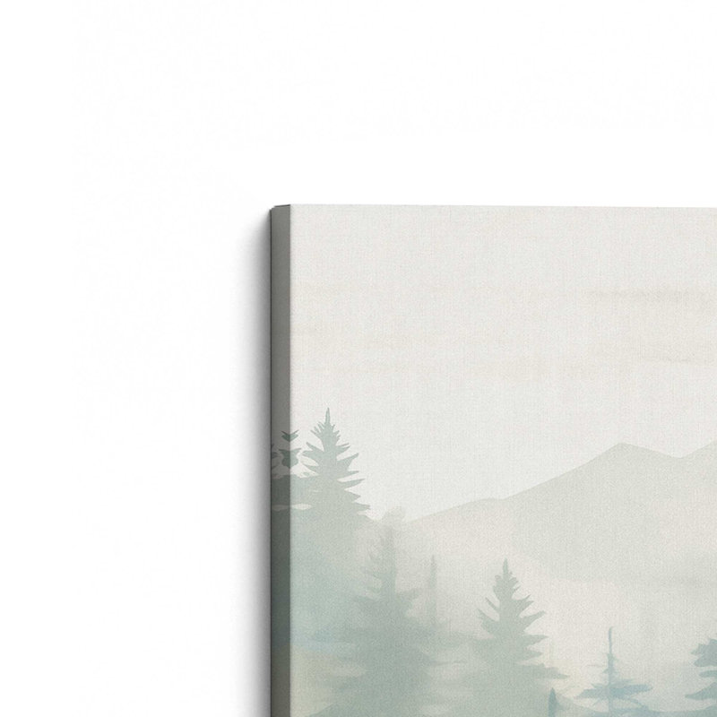 Misty Pine Forest in Blue Print on Canvas, Wrapped Canvas, 24" H x 24" W x 1.25" D