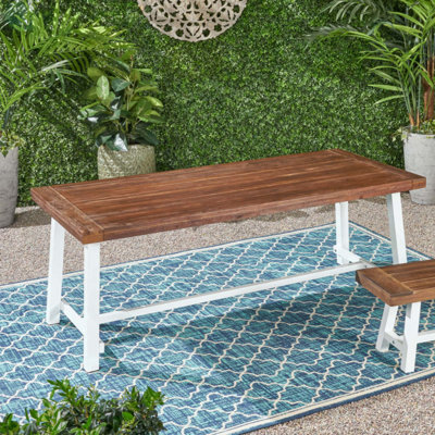 Industrial Style Acacia Wood Dining Table