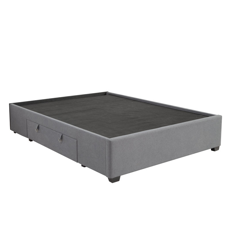 Lit plateforme tapissier avec rangement Amarrion, Très grand