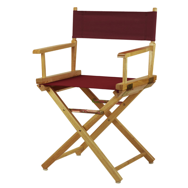 Chaise de réalisateur pliante 18 po, Naturel, Bourgogne