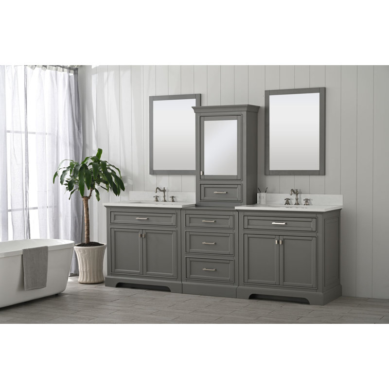 Ensemble de meuble-lavabo double 84 po Arruda, Blanc