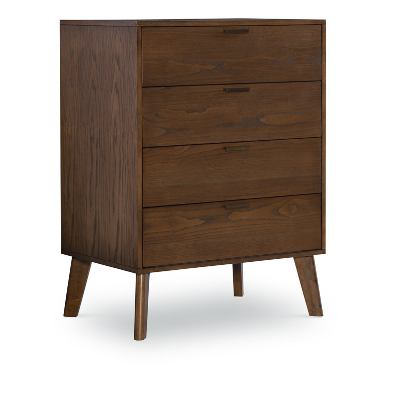 Mathiatis 28" Wide 4 Drawer Chest, Medium Brown