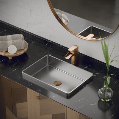 Karran Cinox 14.25'' Stainless Steel Rectangular Bathroom Sink