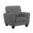 Loi Accent Chair, Flared Arms, Foam Cushions, Dark Gray Chenille, Black