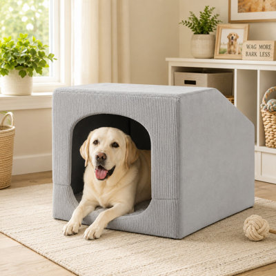 XL Indoor Dog House Tent with Washable Cover & Foam Cushion