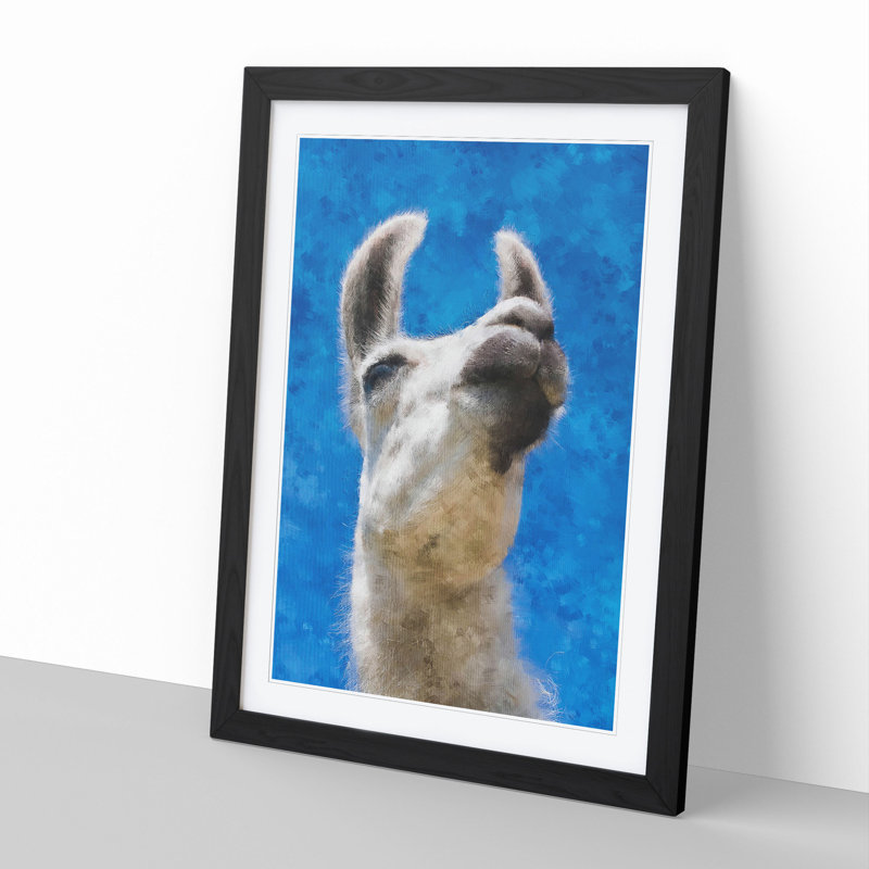 White Camel Painting - Picture Frame Graphic Art, Black, 48cm H x 36cm W x 2cm D