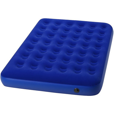 Matelas gonflable, 48 ressorts, conception floquée de luxe, avec pompe à air, bleu