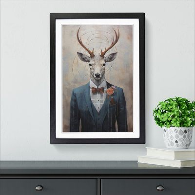 Stag Modern Framed Print