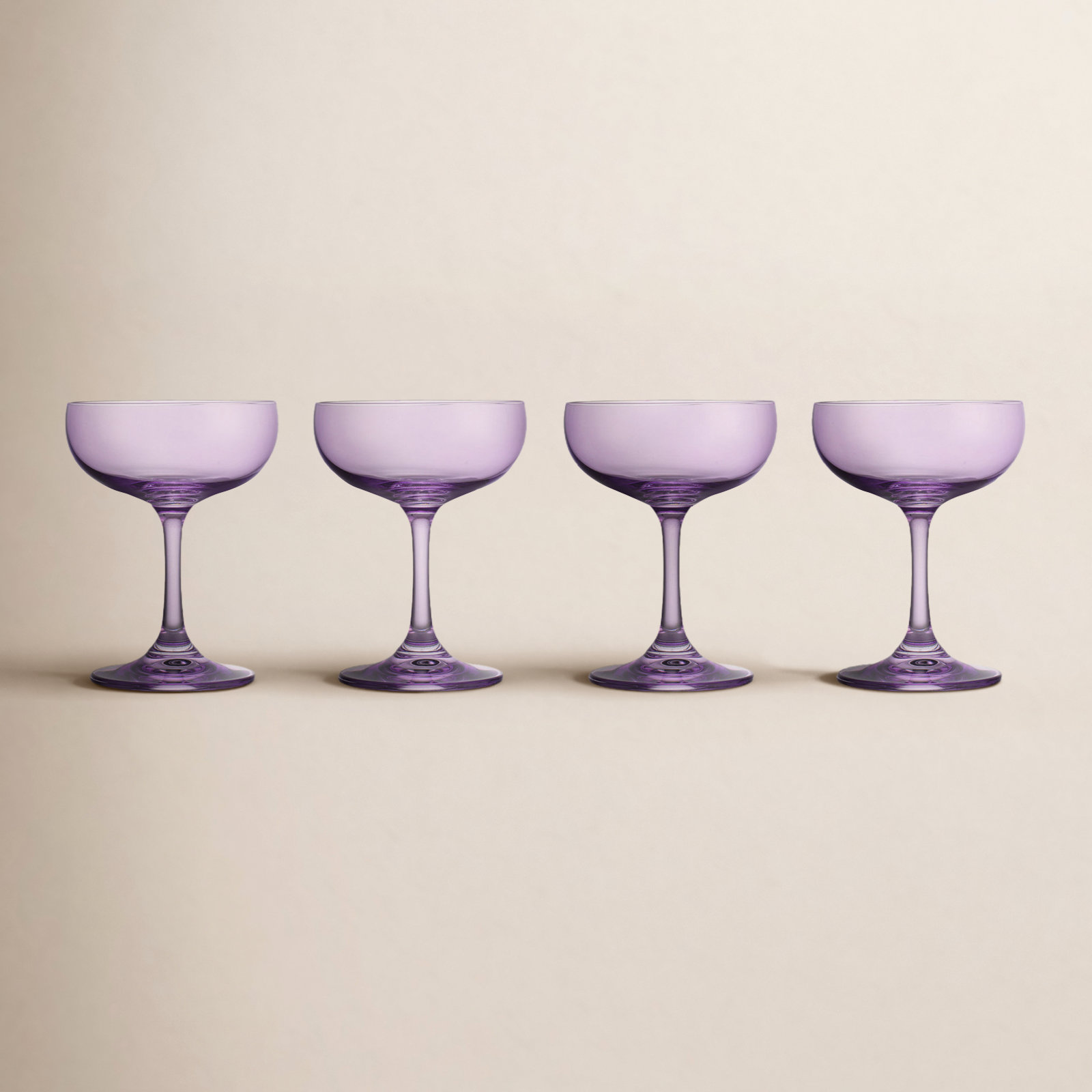 Veneto Crystal Coupe Glass, Amethyst