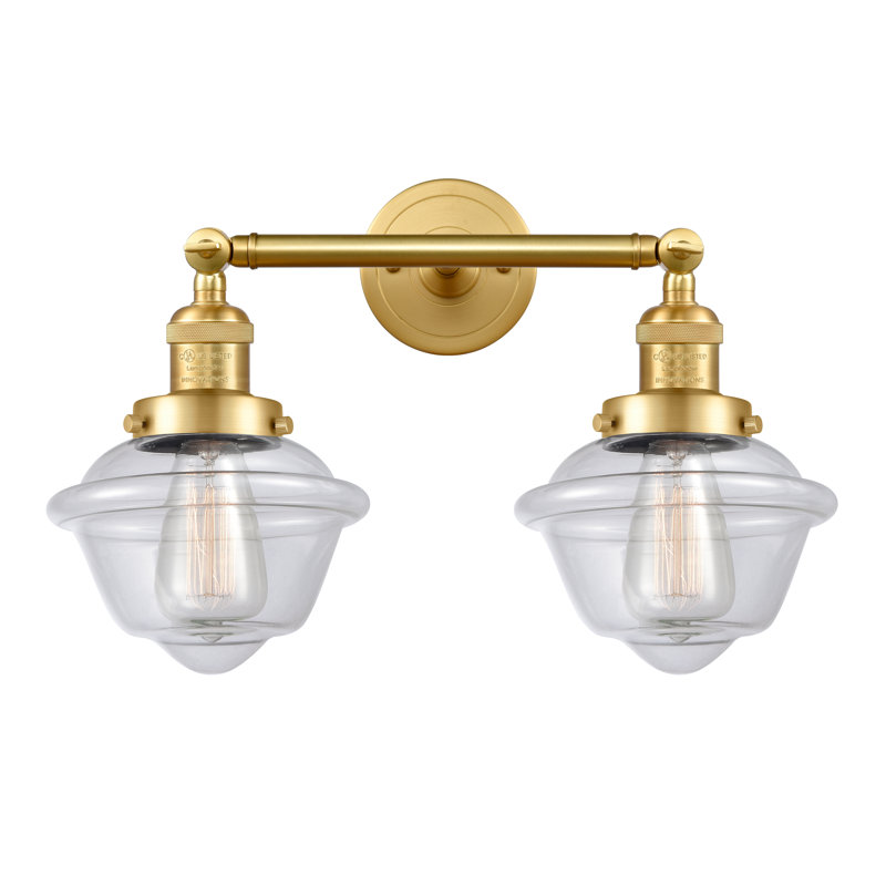 Gebhart 2 - Light Dimmable Vanity Light, 6 Watt Vinage LED Bulb, Clear, Satin Gold