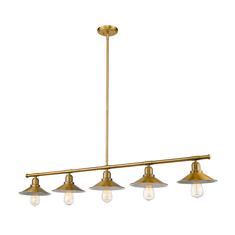 Mulhall 5 - Light Kitchen Island Pendant, Factory Brass, Factory Brass