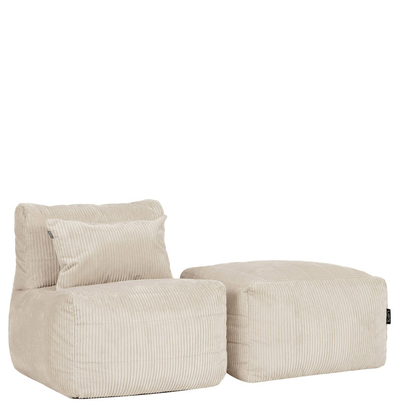 Corduroy Bean Bag Set, Cream