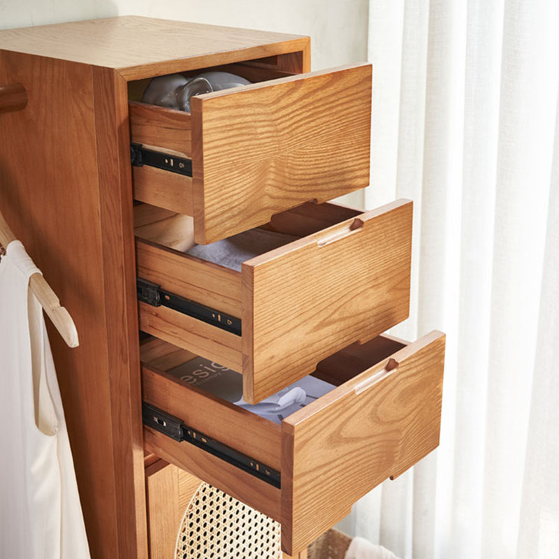 Solid Wood Coat Rack with Storage with Durable, Brown